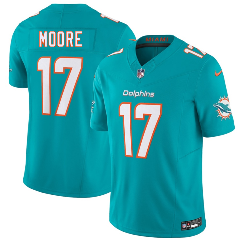 Men's Miami Dolphins #17 Trey Moore Aqua 2026 Draft F.U.S.E. Vapor Limited Stitched Football Jersey