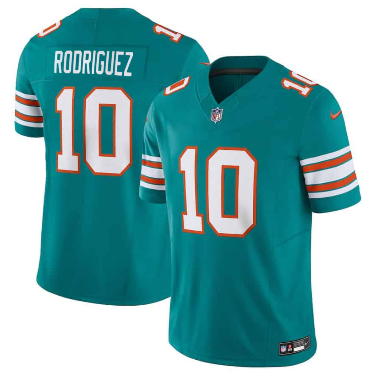 Men's Miami Dolphins #10 Jacob Rodriguez Aqua 2026 Draft F.U.S.E. Vapor Limited Stitched Football Jersey Men's Miami Dolphins #10 Jacob Rodriguez Aqua 2026 Draft F.U.S.E. Vapor Limited Stitched Football Jersey