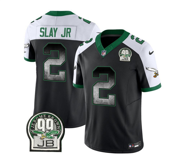 Men's Philadelphia Eagles #2 Darius Slay JR Black/White 2023 F.U.S.E. Throwback Vapor Untouchable Limited Stitched Football Jersey Men's Philadelphia Eagles #2 Darius Slay JR Black/White 2023 F.U.S.E. Throwback Vapor Untouchable Limited Stitched Football Jersey