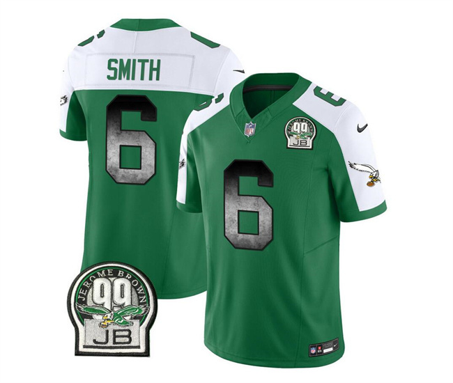 Men's Philadelphia Eagles #6 DeVonta Smith Green/White 2023 F.U.S.E. Throwback Vapor Untouchable Limited Stitched Football Jersey Men's Philadelphia Eagles #6 DeVonta Smith Green/White 2023 F.U.S.E. Throwback Vapor Untouchable Limited Stitched Football Jersey