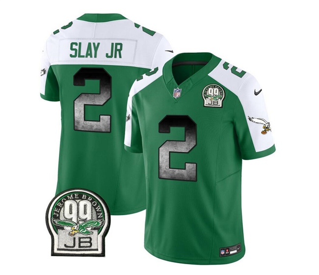 Men's Philadelphia Eagles #2 Darius Slay JR Green/White 2023 F.U.S.E. Throwback Vapor Untouchable Limited Stitched Football Jersey Men's Philadelphia Eagles #2 Darius Slay JR Green/White 2023 F.U.S.E. Throwback Vapor Untouchable Limited Stitched Football Jersey