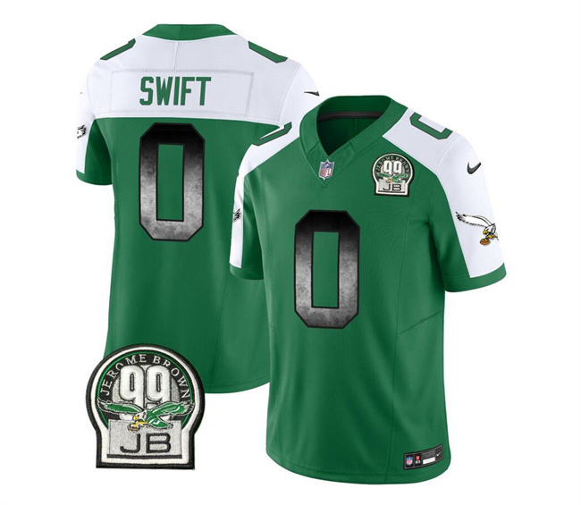 Men's Philadelphia Eagles #0 D'Andre Swift Green/White 2023 F.U.S.E. Throwback Vapor Untouchable Limited Stitched Football Jersey Men's Philadelphia Eagles #0 D'Andre Swift Green/White 2023 F.U.S.E. Throwback Vapor Untouchable Limited Stitched Football Jersey
