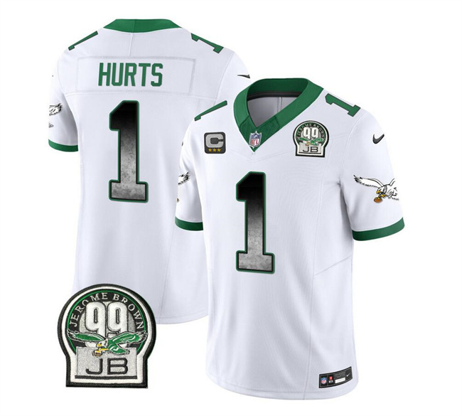 Men's Philadelphia Eagles #1 Jalen Hurts White 2023 F.U.S.E. With 3-star C Patch Throwback Vapor Untouchable Limited Stitched Football Jersey Men's Philadelphia Eagles #1 Jalen Hurts White 2023 F.U.S.E. With 3-star C Patch Throwback Vapor Untouchable Limited Stitched Football Jersey