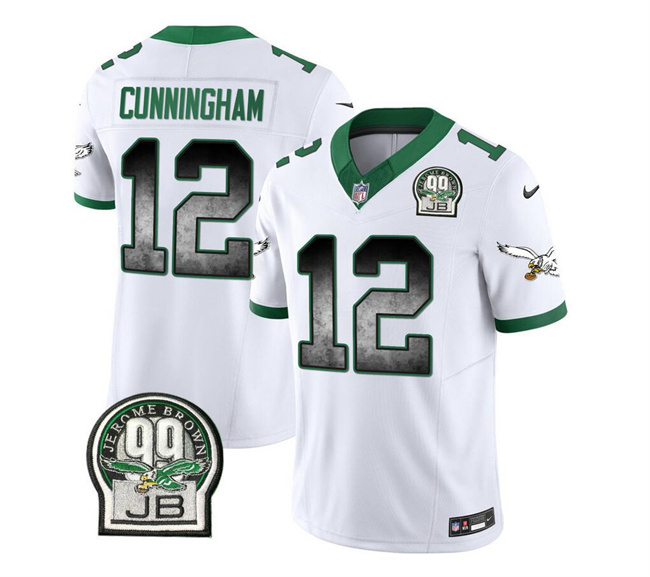 Men's Philadelphia Eagles #12 Randall Cunningham White 2023 F.U.S.E. Throwback Vapor Untouchable Limited Stitched Football Jersey Men's Philadelphia Eagles #12 Randall Cunningham White 2023 F.U.S.E. Throwback Vapor Untouchable Limited Stitched Football Jersey