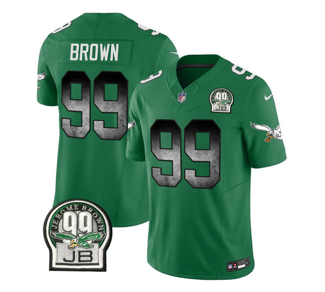 Men's Philadelphia Eagles #99 Jerome Brown Green 2023 F.U.S.E. Throwback Vapor Untouchable Limited Stitched Football Jersey Men's Philadelphia Eagles #99 Jerome Brown Green 2023 F.U.S.E. Throwback Vapor Untouchable Limited Stitched Football Jersey