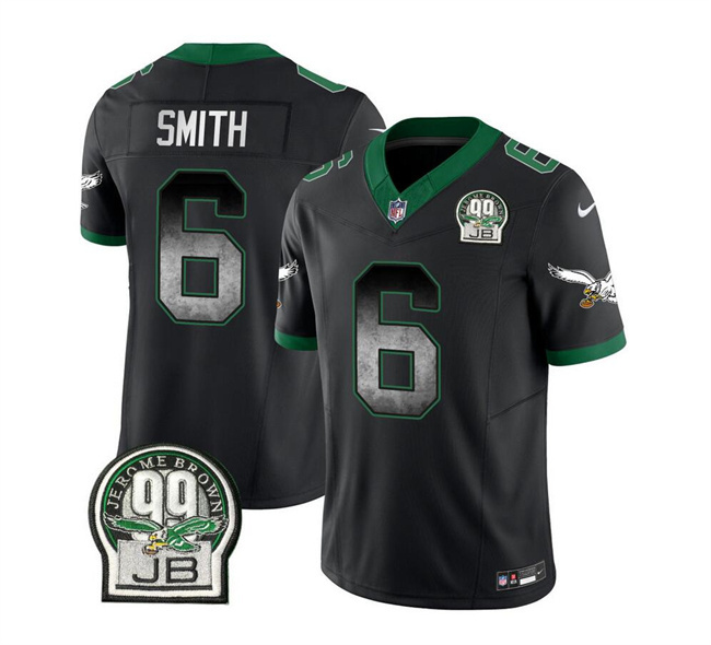 Men's Philadelphia Eagles #6 DeVonta Smith Black 2023 F.U.S.E. Throwback Vapor Untouchable Limited Stitched Football Jersey Men's Philadelphia Eagles #6 DeVonta Smith Black 2023 F.U.S.E. Throwback Vapor Untouchable Limited Stitched Football Jersey
