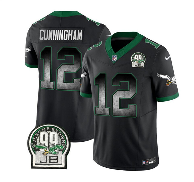 Men's Philadelphia Eagles #12 Randall Cunningham Black 2023 F.U.S.E. Throwback Vapor Untouchable Limited Stitched Football Jersey Men's Philadelphia Eagles #12 Randall Cunningham Black 2023 F.U.S.E. Throwback Vapor Untouchable Limited Stitched Football Jersey