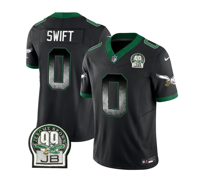 Men's Philadelphia Eagles #0 D'Andre Swift Black 2023 F.U.S.E. Throwback Vapor Untouchable Limited Stitched Football Jersey Men's Philadelphia Eagles #0 D'Andre Swift Black 2023 F.U.S.E. Throwback Vapor Untouchable Limited Stitched Football Jersey