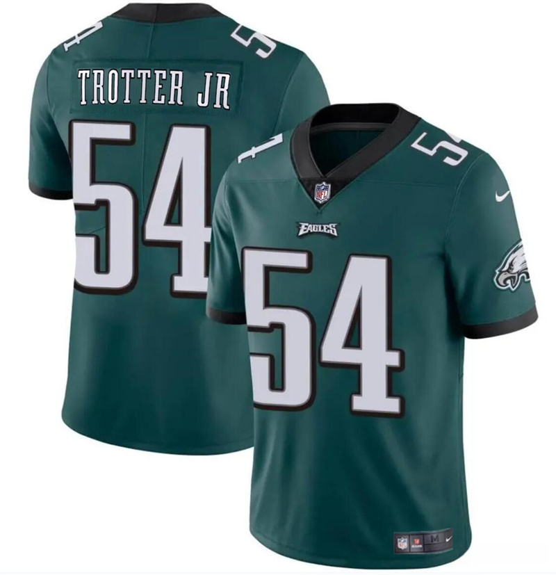 Men's Philadelphia Eagles #54 Jeremiah Trotter Jr Green 2024 Draft Vapor Untouchable Limited Stitched Football Jersey Men's Philadelphia Eagles #54 Jeremiah Trotter Jr Green 2024 Draft Vapor Untouchable Limited Stitched Football Jersey