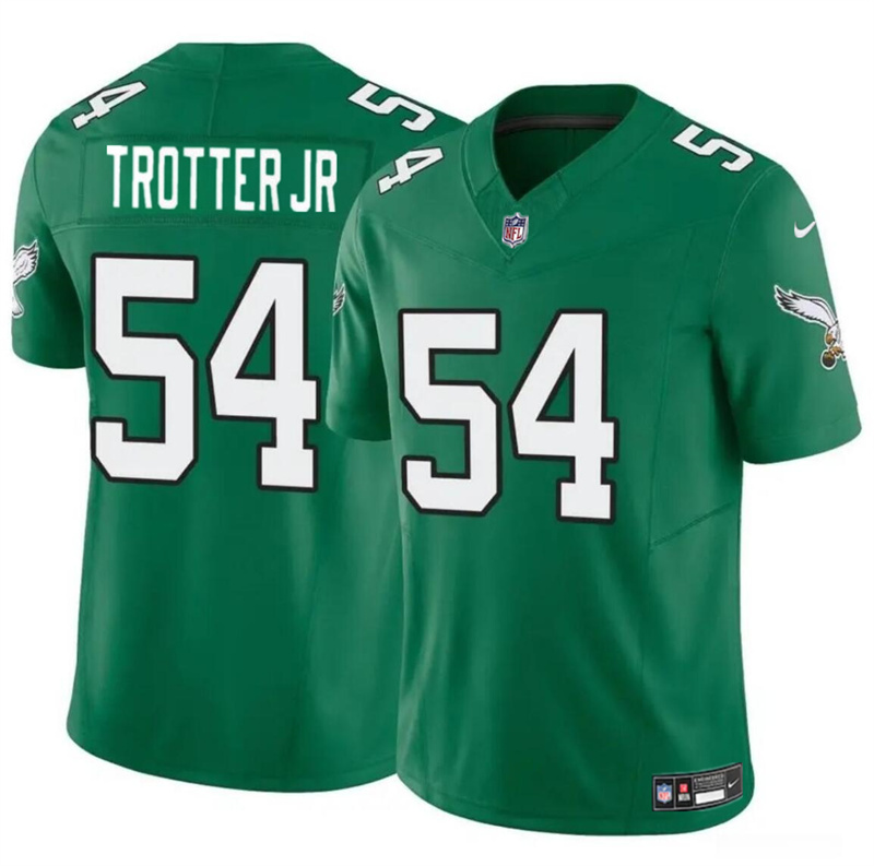 Men's Philadelphia Eagles #54 Jeremiah Trotter Jr Green 2024 Draft F.U.S.E Vapor Untouchable Throwback Limited Stitched Football Jersey Men's Philadelphia Eagles #54 Jeremiah Trotter Jr Green 2024 Draft F.U.S.E Vapor Untouchable Throwback Limited Stitched Football Jersey