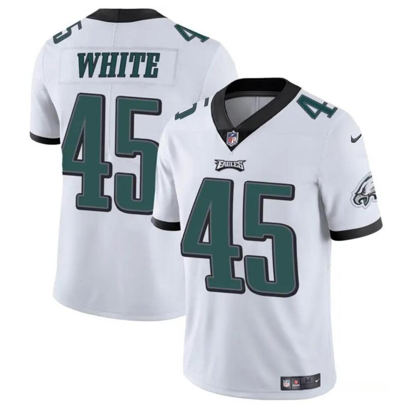 Men's Philadelphia Eagles #45 Devin White White Vapor Untouchable Limited Stitched Football Jersey Men's Philadelphia Eagles #45 Devin White White Vapor Untouchable Limited Stitched Football Jersey