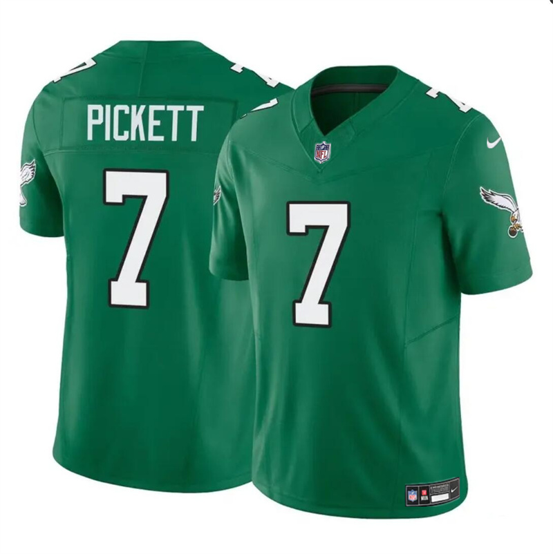 Men's Philadelphia Eagles #7 Kenny Pickett Green 2023 F.U.S.E Throwback Vapor Untouchable Limited Stitched Football Jersey Men's Philadelphia Eagles #7 Kenny Pickett Green 2023 F.U.S.E Throwback Vapor Untouchable Limited Stitched Football Jersey