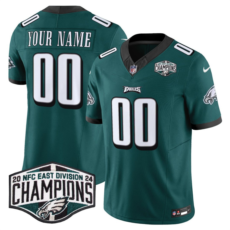 Men's Philadelphia Eagles Active Player Custom Green 2024 NFC East Champions F.U.S.E. Vapor Untouchable Limited Stitched Football Jersey Men's Philadelphia Eagles Active Player Custom Green 2024 NFC East Champions F.U.S.E. Vapor Untouchable Limited Stitched Football Jersey