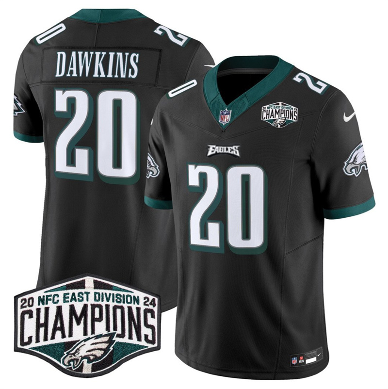 Men's Philadelphia Eagles #20 Brian Dawkins Black 2024 NFC East Champions F.U.S.E. Vapor Untouchable Limited Stitched Football Jersey Men's Philadelphia Eagles #20 Brian Dawkins Black 2024 NFC East Champions F.U.S.E. Vapor Untouchable Limited Stitched Football Jersey