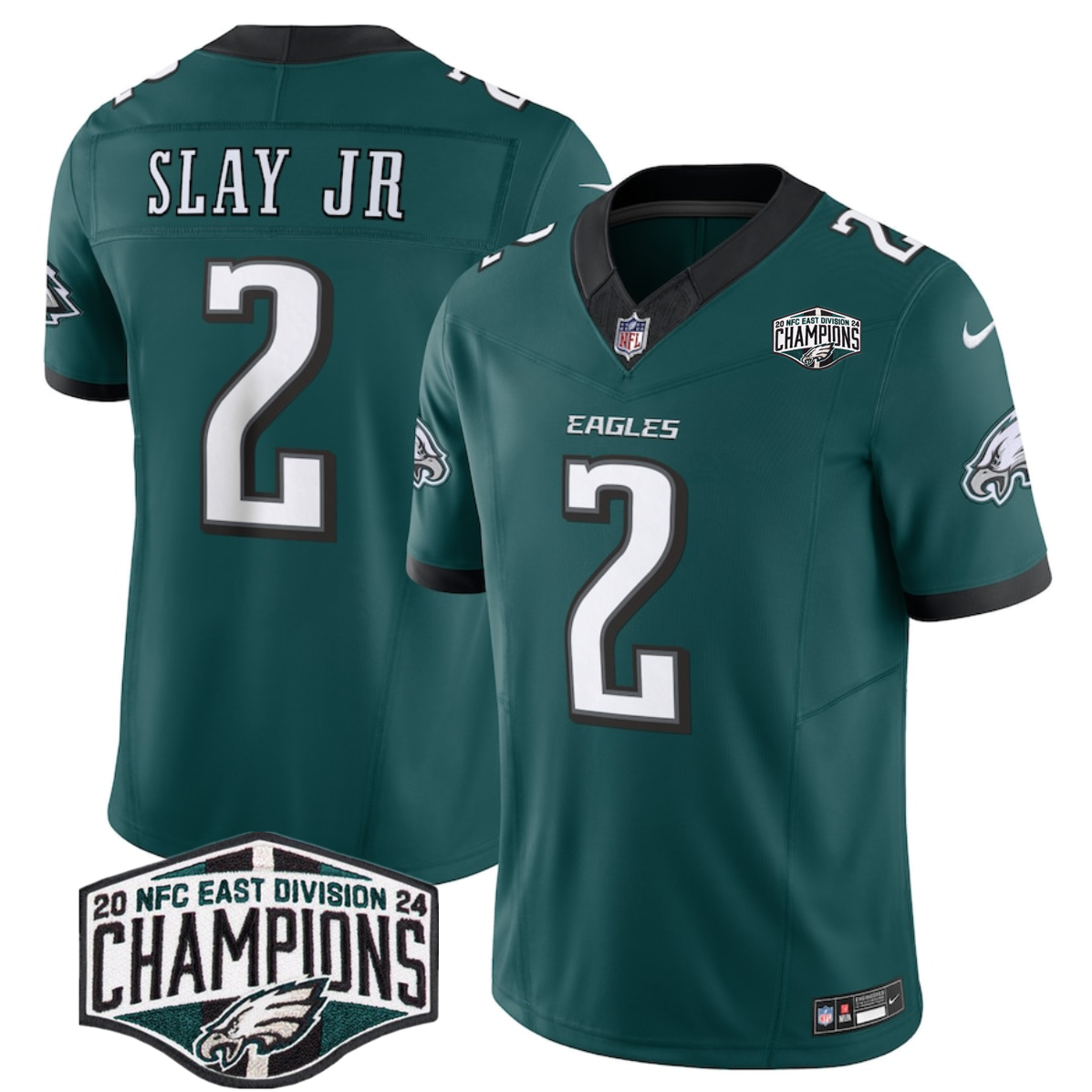 Men's Philadelphia Eagles #2 Darius Slay JR Green 2024 New NFC East Champions F.U.S.E. Vapor Untouchable Limited Stitched Football Jersey Men's Philadelphia Eagles #2 Darius Slay JR Green 2024 New NFC East Champions F.U.S.E. Vapor Untouchable Limited Stitched Football Jersey