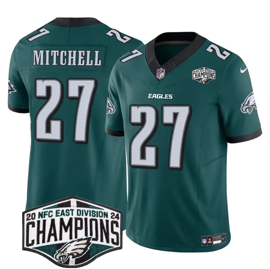 Men's Philadelphia Eagles #27 Quinyon Mitchell Green 2024 NFC East Champions F.U.S.E. Vapor Untouchable Limited Stitched Football Jersey