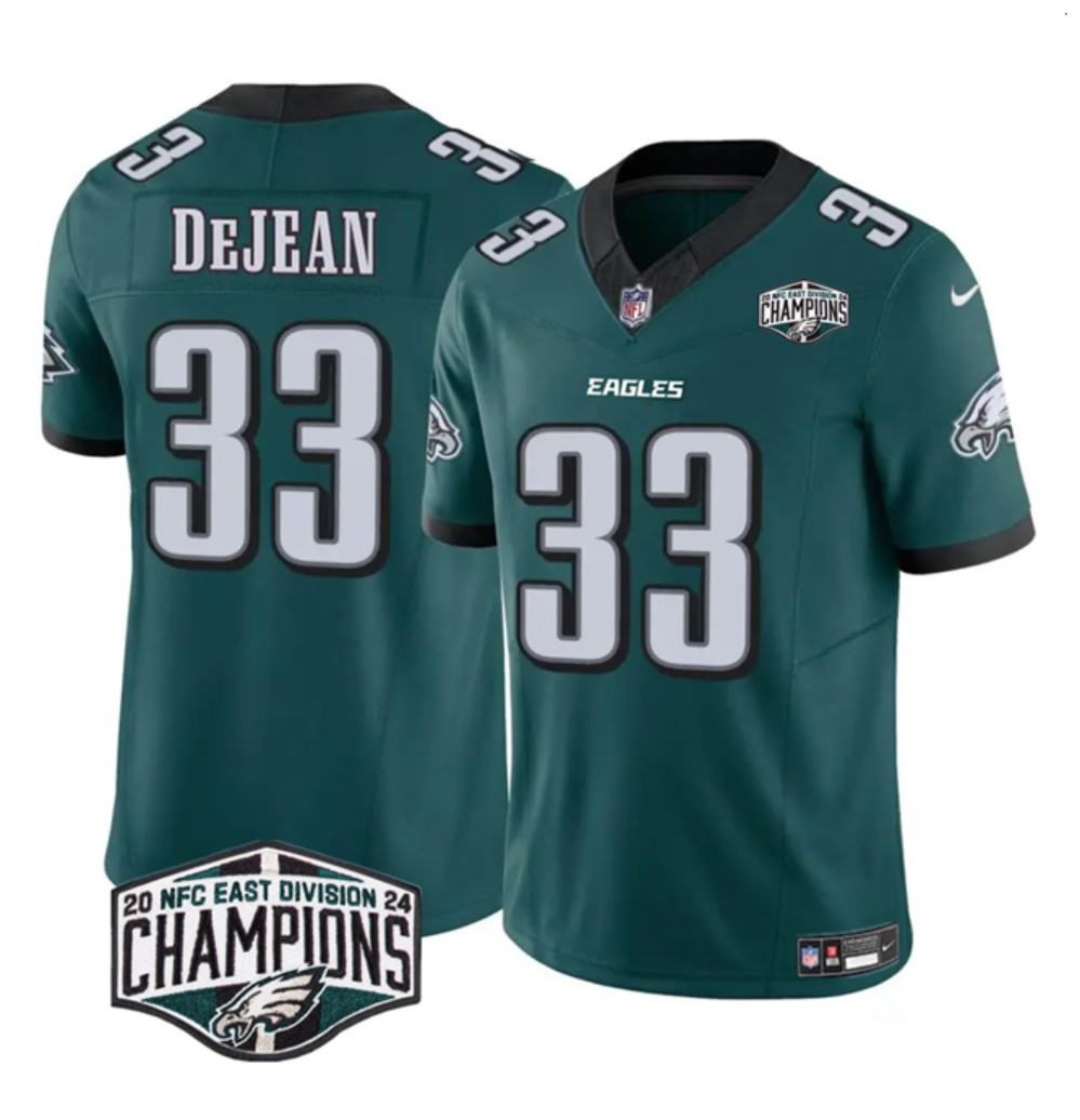 Men's Philadelphia Eagles #33 Cooper DeJean Green 2024 NFC East Champions F.U.S.E. Vapor Untouchable Limited Stitched Football Jersey
