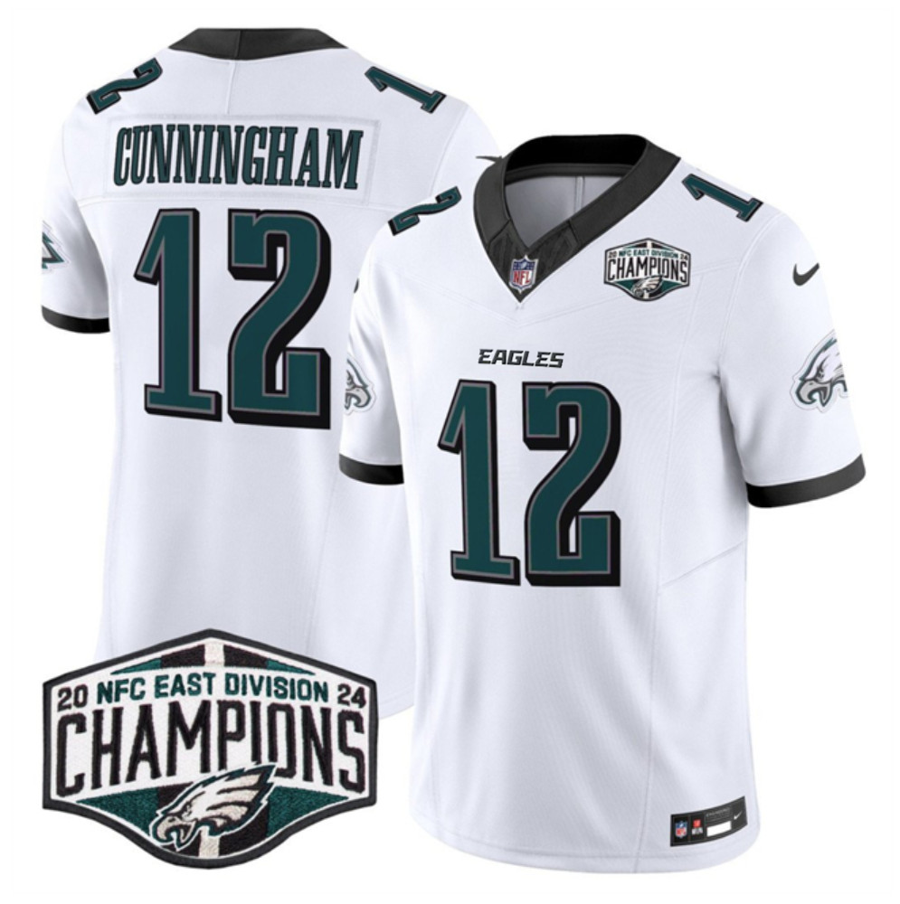 Men's Philadelphia Eagles #12 Randall Cunningham White 2024 New NFC East Champions F.U.S.E. Vapor Untouchable Limited Stitched Football Jersey