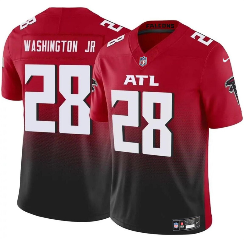 Men's Atlanta Falcons #28 Carlos Washington Jr Red/Black 2024 F.U.S.E Vapor Untouchable Limited Stitched Football Jersey Men's Atlanta Falcons #28 Carlos Washington Jr Red/Black 2024 F.U.S.E Vapor Untouchable Limited Stitched Football Jersey