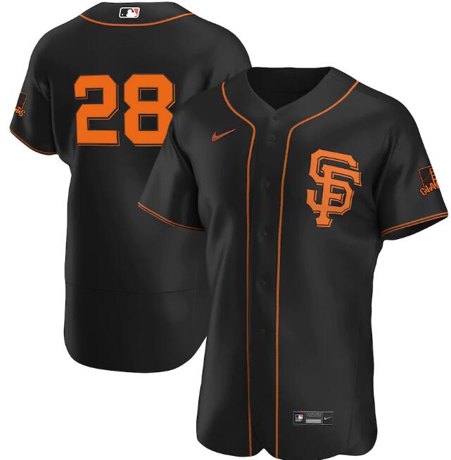 Men's San Francisco Giants #28 Buster Posey Black MLB Flex Base Stitched Jersey