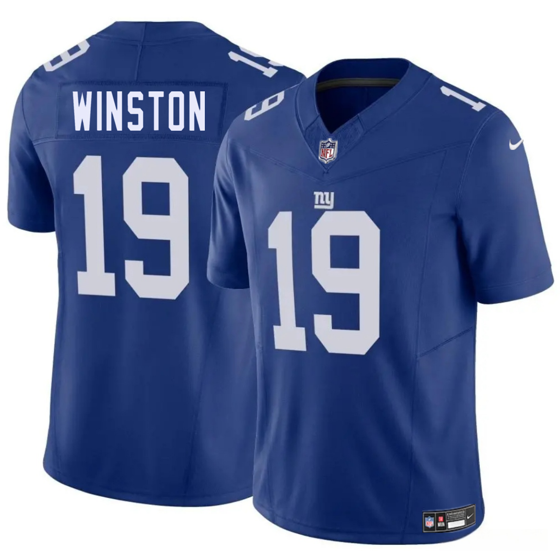 Men's New York Giants #19 Jameis Winston Blue 2025 F.U.S.E. Vapor Untouchable Limited Stitched Jersey Men's New York Giants #19 Jameis Winston Blue 2025 F.U.S.E. Vapor Untouchable Limited Stitched Jersey