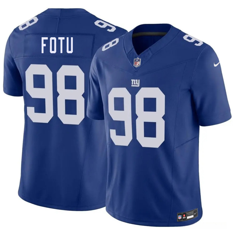 Men's New York Giants #98 Leki Fotu Blue 2026 F.U.S.E. Vapor Untouchable Limited Stitched Jersey Men's New York Giants #98 Leki Fotu Blue 2026 F.U.S.E. Vapor Untouchable Limited Stitched Jersey