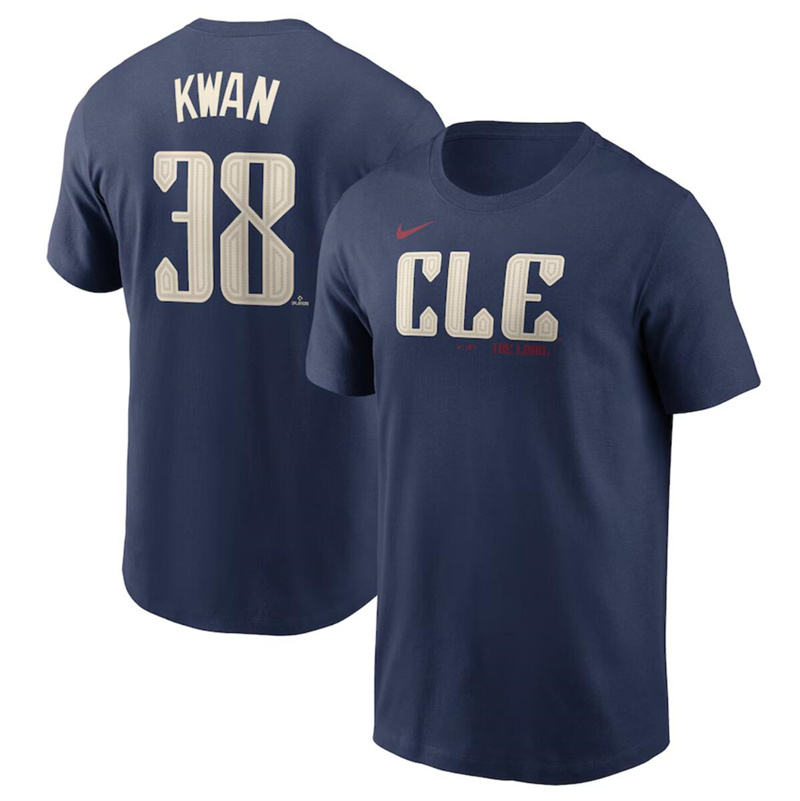 Men's Cleveland Guardians #38 Steven Kwan Navy 2024 City Connect Name & Number T-Shirt Men's Cleveland Guardians #38 Steven Kwan Navy 2024 City Connect Name & Number T-Shirt