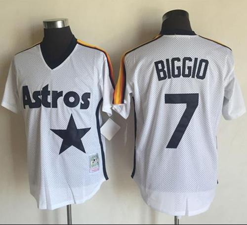 Mitchell And Ness Astros #7 Craig Biggio White Throwback Stitched MLB Jersey Mitchell And Ness Astros #7 Craig Biggio White Throwback Stitched MLB Jersey