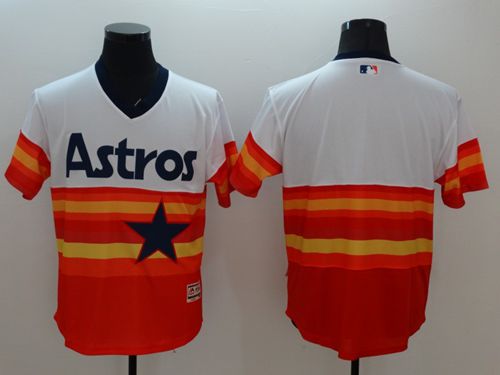 Astros Blank White/Orange Flexbase Authentic Collection Cooperstown Stitched MLB Jersey Astros Blank White/Orange Flexbase Authentic Collection Cooperstown Stitched MLB Jersey