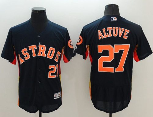 Astros #27 Jose Altuve Navy Blue Flexbase Authentic Collection Stitched MLB Jersey Astros #27 Jose Altuve Navy Blue Flexbase Authentic Collection Stitched MLB Jersey