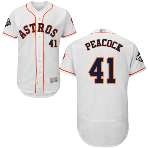 Astros #41 Brad Peacock White Flexbase Authentic Collection 2019 World Series Bound Stitched MLB Jersey Astros #41 Brad Peacock White Flexbase Authentic Collection 2019 World Series Bound Stitched MLB Jersey