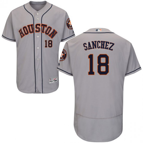 Astros #18 Aaron Sanchez Grey Flexbase Authentic Collection Stitched MLB Jersey Astros #18 Aaron Sanchez Grey Flexbase Authentic Collection Stitched MLB Jersey