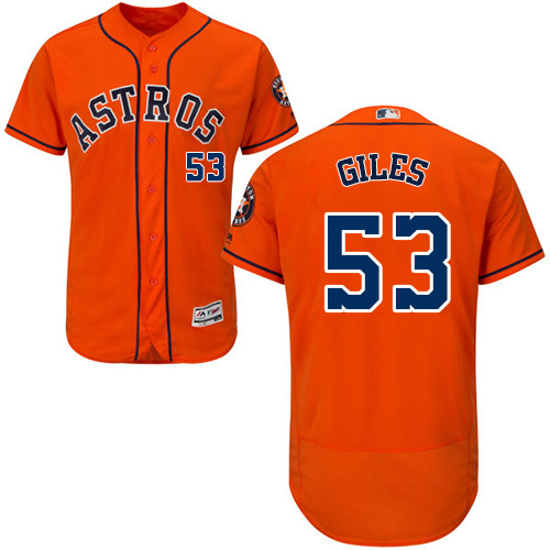 Astros #53 Ken Giles Orange Flexbase Authentic Collection Stitched MLB Jersey Astros #53 Ken Giles Orange Flexbase Authentic Collection Stitched MLB Jersey