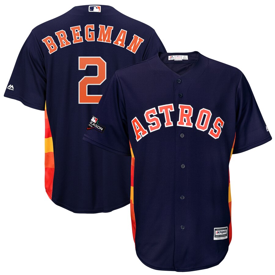 Houston Astros #2 Alex Bregman Majestic 2019 Postseason Official Cool Base Player Jersey Navy Houston Astros #2 Alex Bregman Majestic 2019 Postseason Official Cool Base Player Jersey Navy