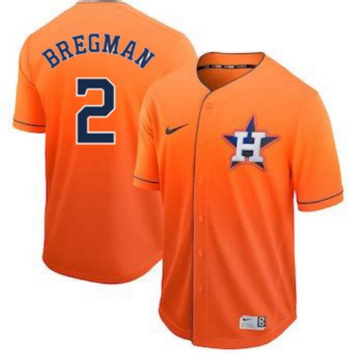 Nike Astros #2 Alex Bregman Orange Fade Authentic Stitched MLB Jersey Nike Astros #2 Alex Bregman Orange Fade Authentic Stitched MLB Jersey