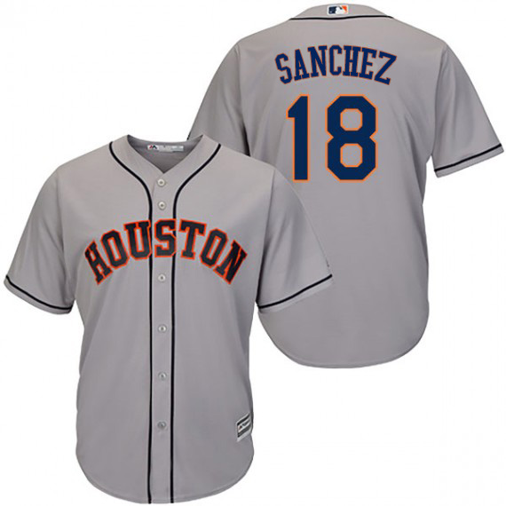 Astros #18 Aaron Sanchez Grey New Cool Base Stitched MLB Jersey Astros #18 Aaron Sanchez Grey New Cool Base Stitched MLB Jersey