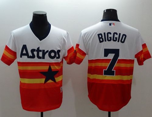 Astros #7 Craig Biggio White/Orange Flexbase Authentic Collection Cooperstown Stitched MLB Jersey Astros #7 Craig Biggio White/Orange Flexbase Authentic Collection Cooperstown Stitched MLB Jersey