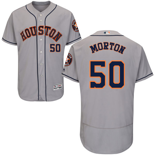 Astros #50 Charlie Morton Grey Flexbase Authentic Collection Stitched MLB Jersey Astros #50 Charlie Morton Grey Flexbase Authentic Collection Stitched MLB Jersey