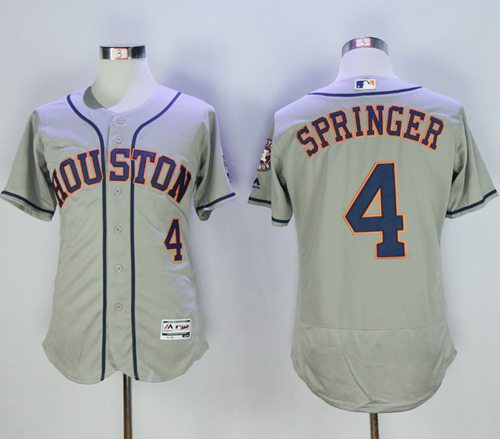 Astros #4 George Springer Grey Flexbase Authentic Collection Stitched MLB Jersey Astros #4 George Springer Grey Flexbase Authentic Collection Stitched MLB Jersey