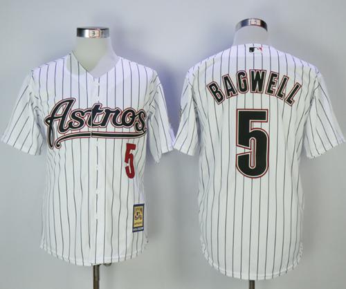 Astros #5 Jeff Bagwell White Strip 2000 Turn Back The Clock Stitched MLB Jersey Astros #5 Jeff Bagwell White Strip 2000 Turn Back The Clock Stitched MLB Jersey