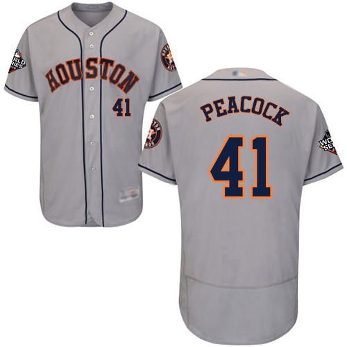 Astros #41 Brad Peacock Grey Flexbase Authentic Collection 2019 World Series Bound Stitched MLB Jersey Astros #41 Brad Peacock Grey Flexbase Authentic Collection 2019 World Series Bound Stitched MLB Jersey