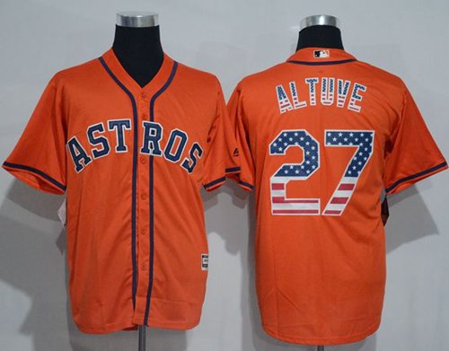 Astros #27 Jose Altuve Orange USA Flag Fashion Stitched MLB Jersey Astros #27 Jose Altuve Orange USA Flag Fashion Stitched MLB Jersey