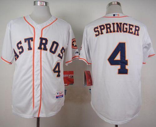 Astros #4 George Springer White Cool Base Stitched MLB Jersey Astros #4 George Springer White Cool Base Stitched MLB Jersey