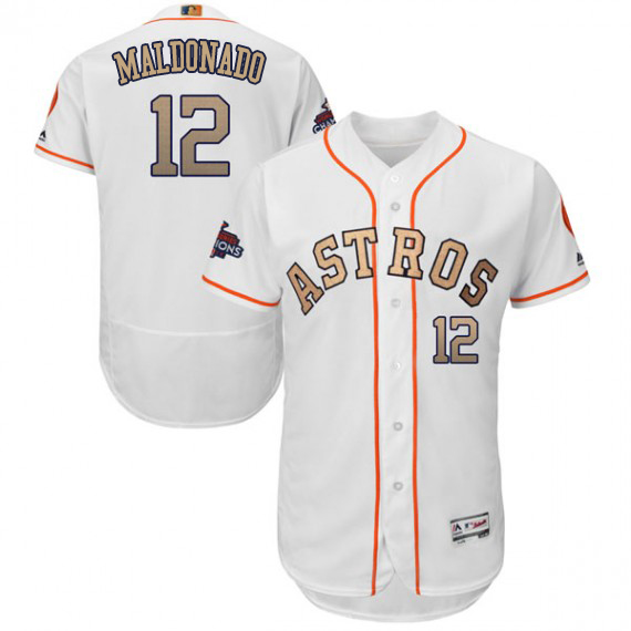 Astros #12 Martin Maldonado White FlexBase Authentic 2018 Gold Program Cool Base Stitched MLB Jersey Astros #12 Martin Maldonado White FlexBase Authentic 2018 Gold Program Cool Base Stitched MLB Jersey