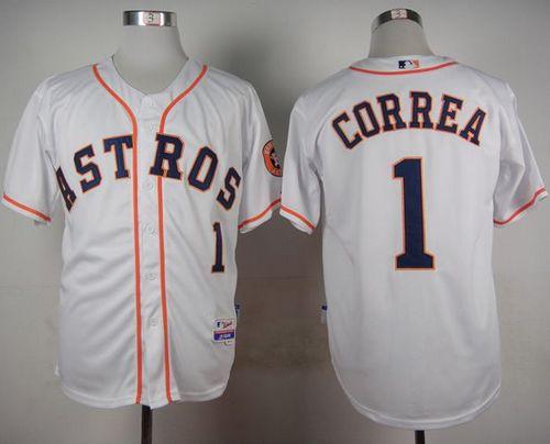 Astros #1 Carlos Correa White Cool Base Stitched MLB Jersey Astros #1 Carlos Correa White Cool Base Stitched MLB Jersey