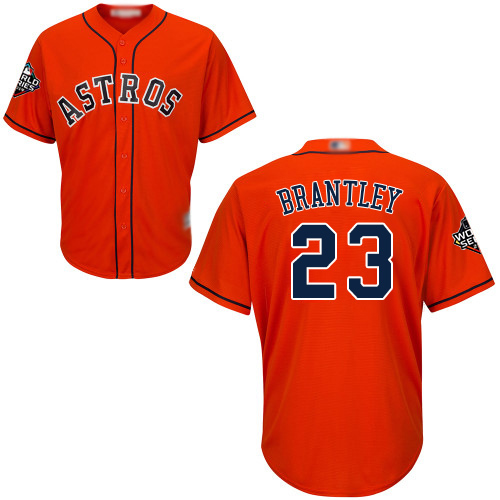 Astros #23 Michael Brantley Orange New Cool Base 2019 World Series Bound Stitched MLB Jersey Astros #23 Michael Brantley Orange New Cool Base 2019 World Series Bound Stitched MLB Jersey