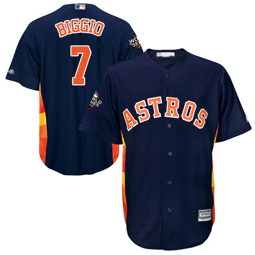 Astros #7 Craig Biggio Navy Blue New Cool Base 2019 World Series Bound Stitched MLB Jersey Astros #7 Craig Biggio Navy Blue New Cool Base 2019 World Series Bound Stitched MLB Jersey