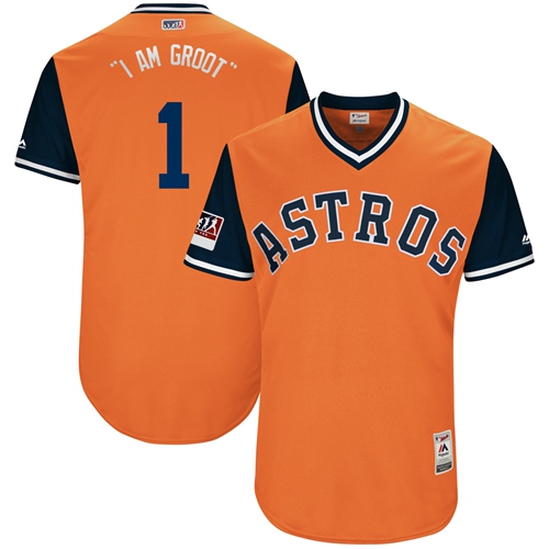 Astros #1 Carlos Correa Orange "I Am Groot" Players Weekend Authentic Stitched MLB Jersey Astros #1 Carlos Correa Orange "I Am Groot" Players Weekend Authentic Stitched MLB Jersey