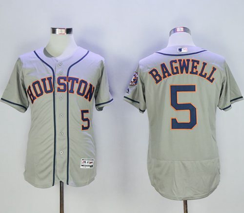 Astros #5 Jeff Bagwell Grey Flexbase Authentic Collection Stitched MLB Jersey Astros #5 Jeff Bagwell Grey Flexbase Authentic Collection Stitched MLB Jersey