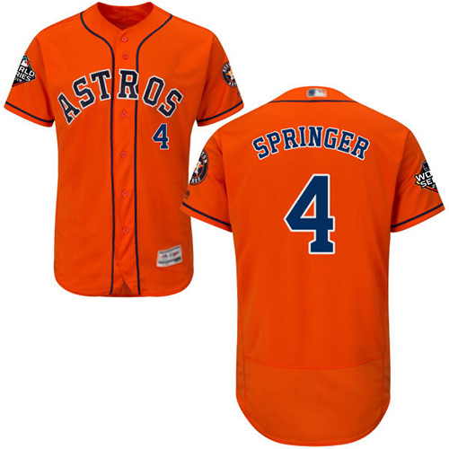 Astros #4 George Springer Orange Flexbase Authentic Collection 2019 World Series Bound Stitched MLB Jersey Astros #4 George Springer Orange Flexbase Authentic Collection 2019 World Series Bound Stitched MLB Jersey